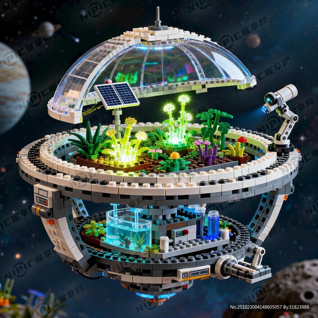 运用乐高标准零件构建悬浮于外星