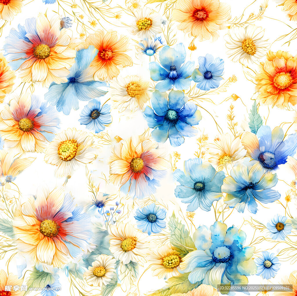 多彩花卉图案背景