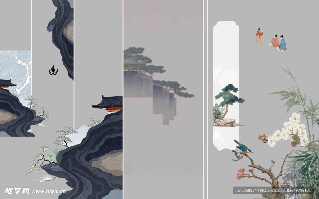 中式山水墨韵装饰画
