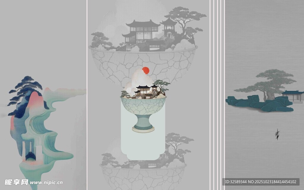 中式古风插画艺术作品