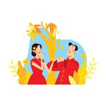喜庆中式情侣舞动