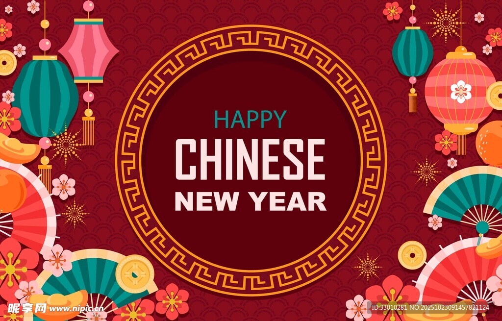中国新年装饰喜庆画面
