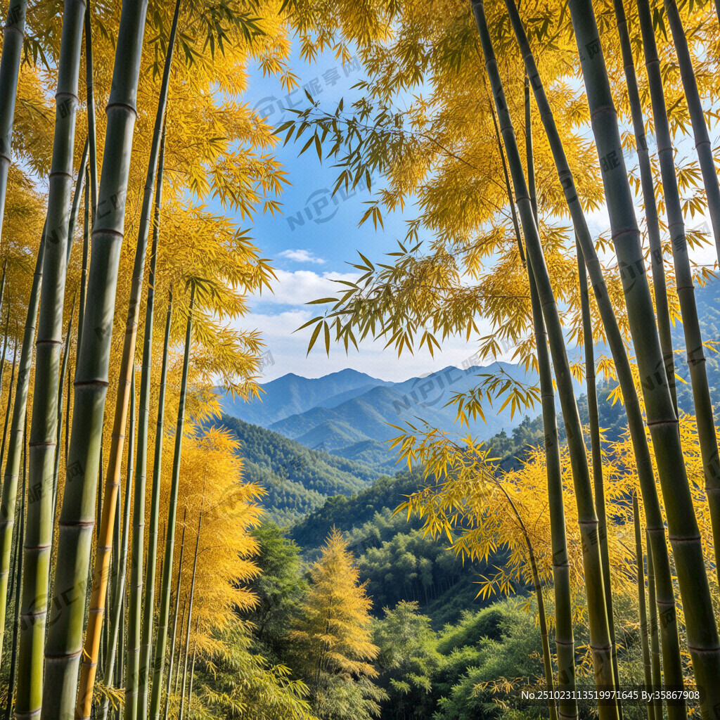 竹子秋景