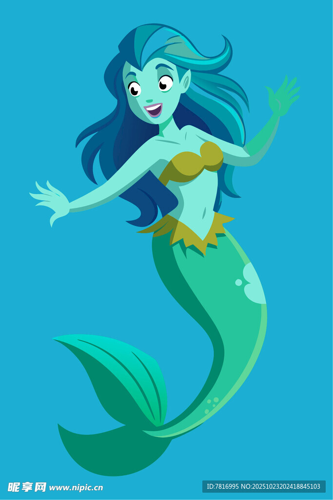 可爱卡通美人鱼形象展示