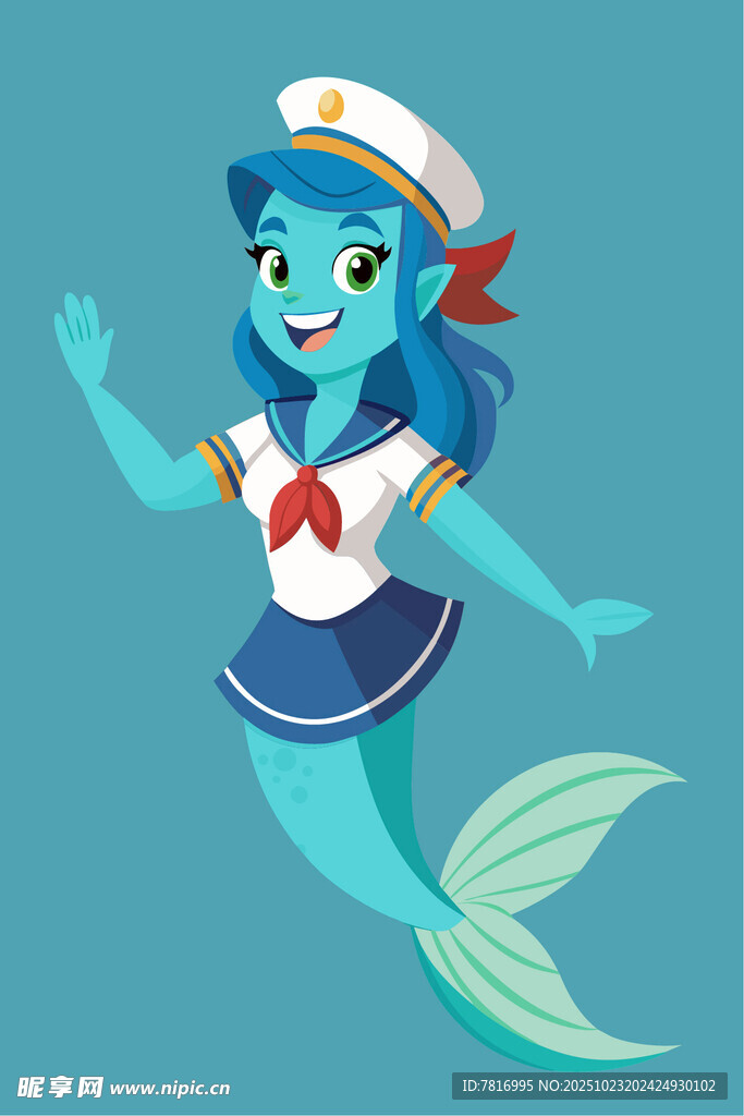 可爱水手风小美人鱼形象