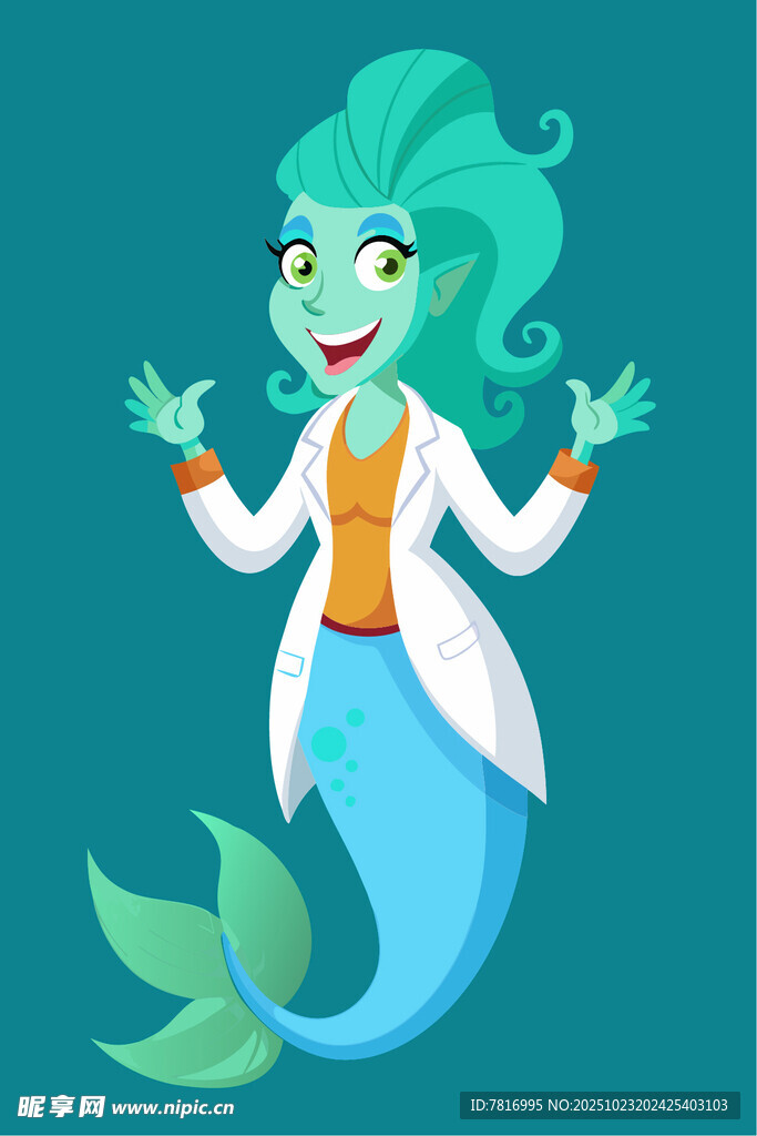 穿白大褂的美人鱼博士