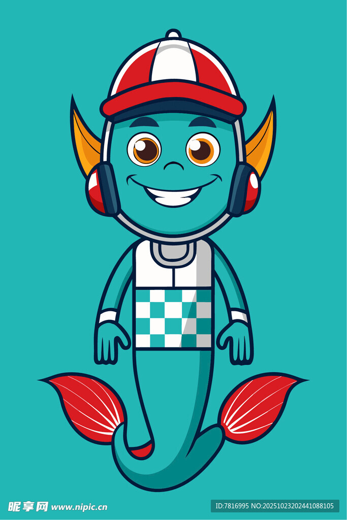卡通赛车小美人鱼形象