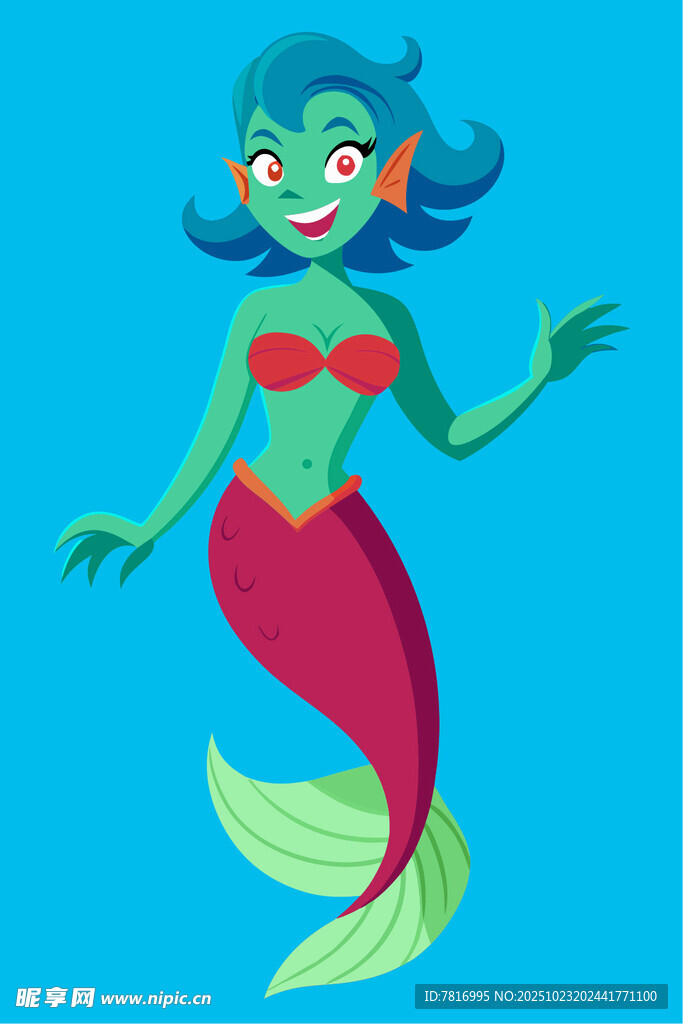 可爱卡通美人鱼形象展示