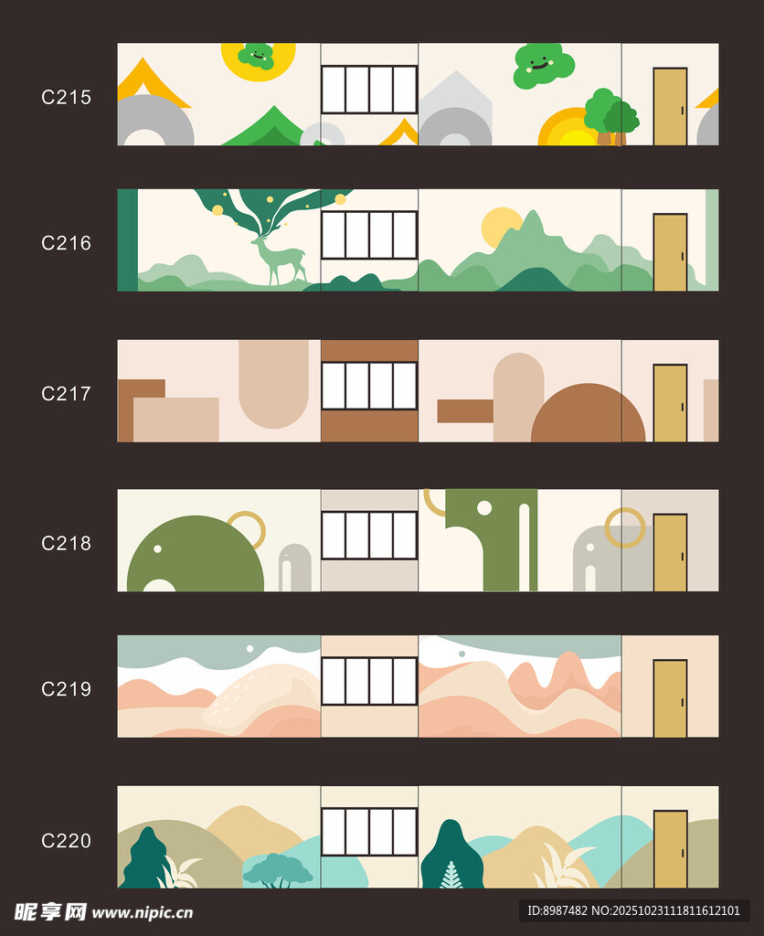 多样风景插画场景展示
