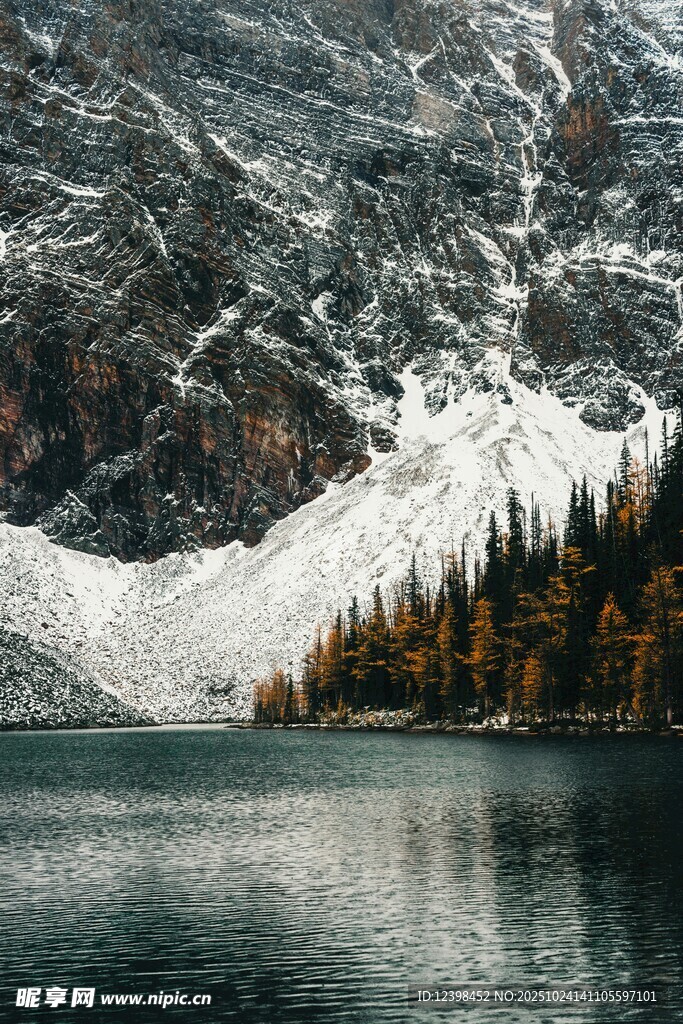 高山湖畔秋景如画