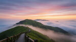 山间云海日出 自然风景