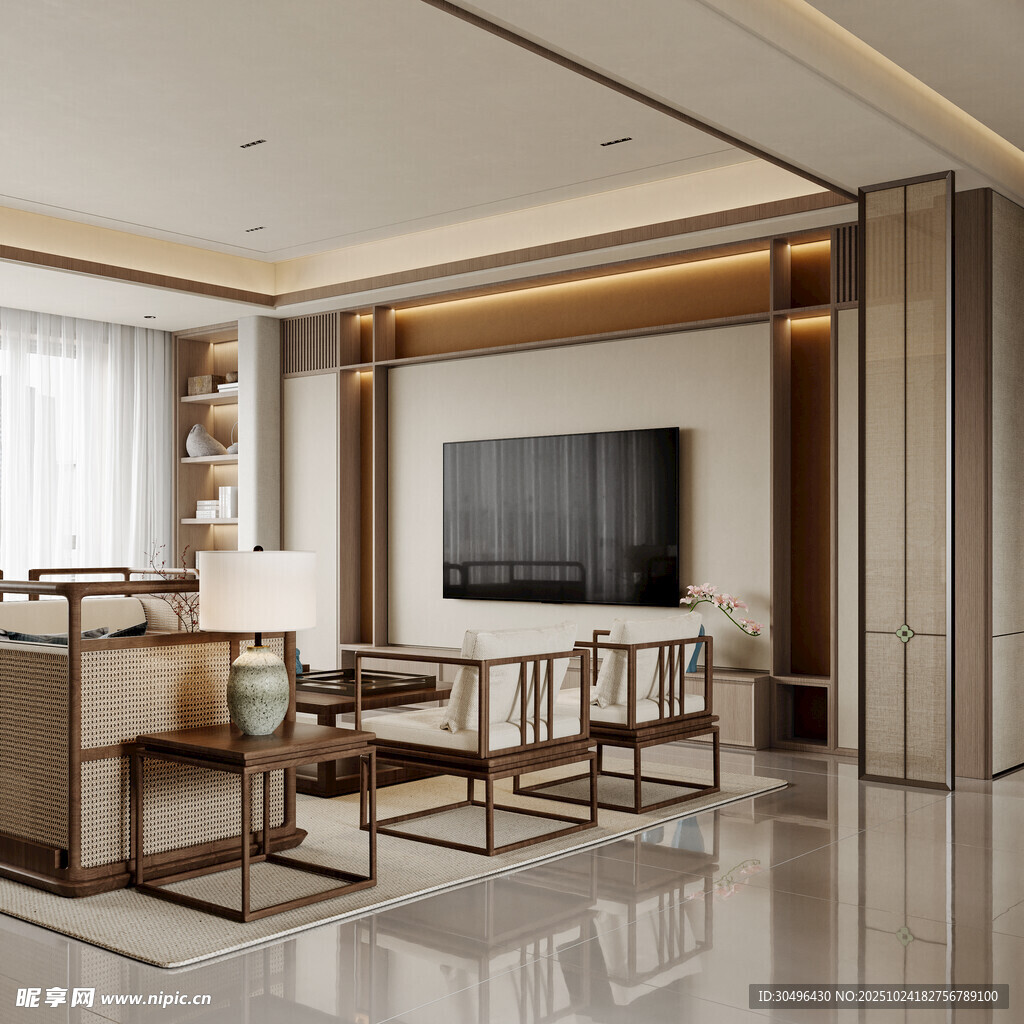 现代中式风格客厅室内设计