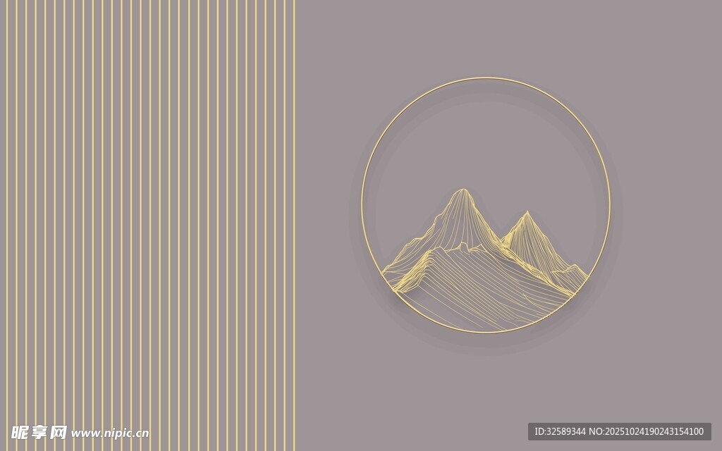 中式山水间的飞鸟与月景
