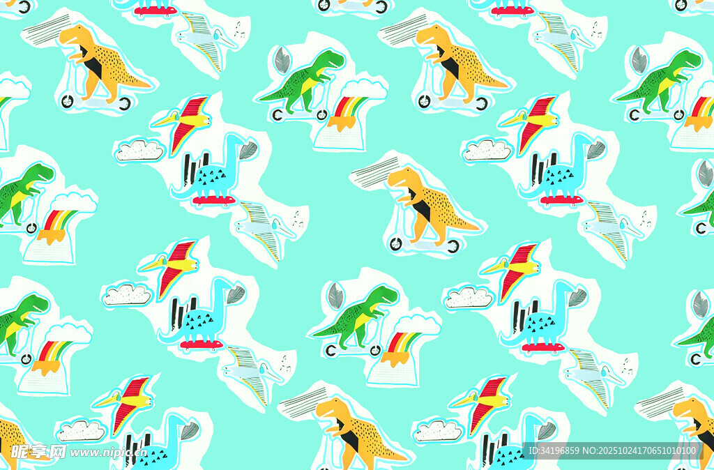 恐龙图案的清新背景设计