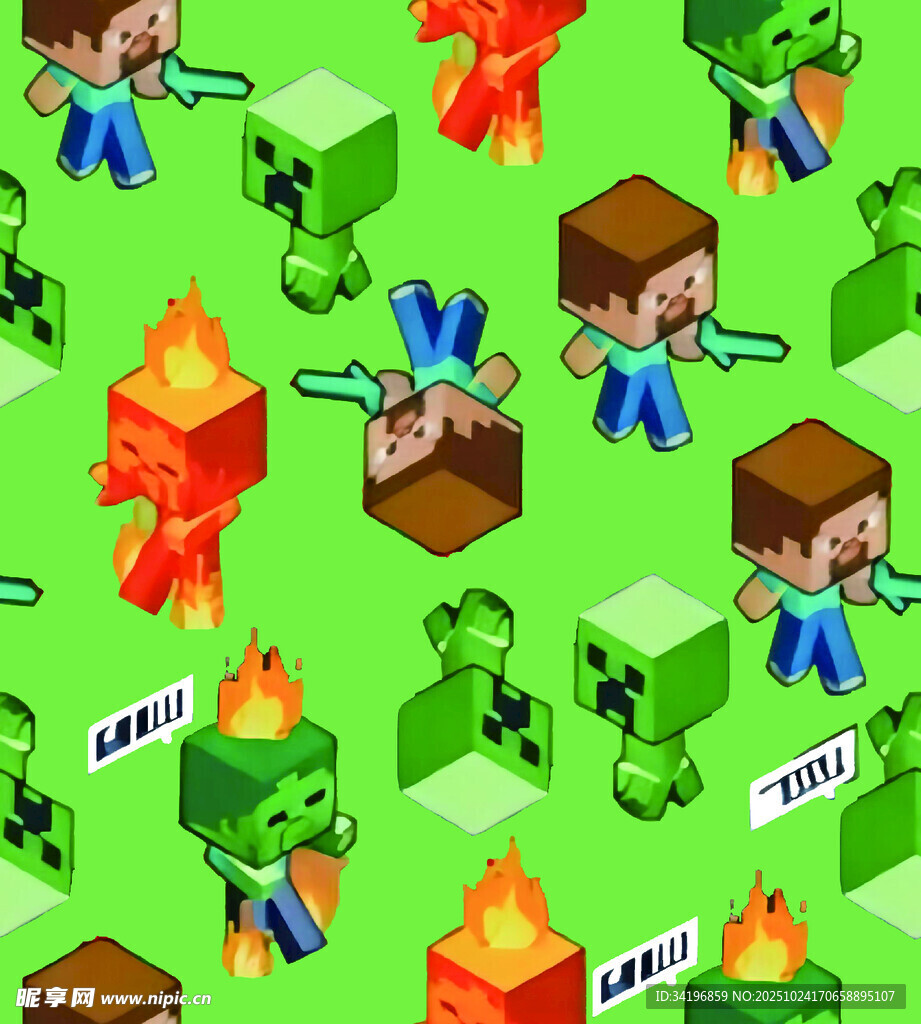 我的世界风格怪物战斗画面