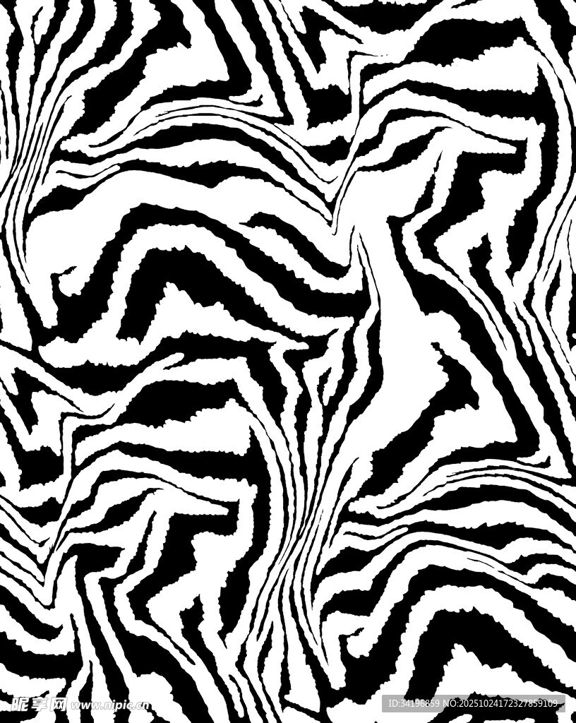 黑白斑马纹抽象图案纹理