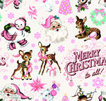 圣诞动物主题粉色系图案