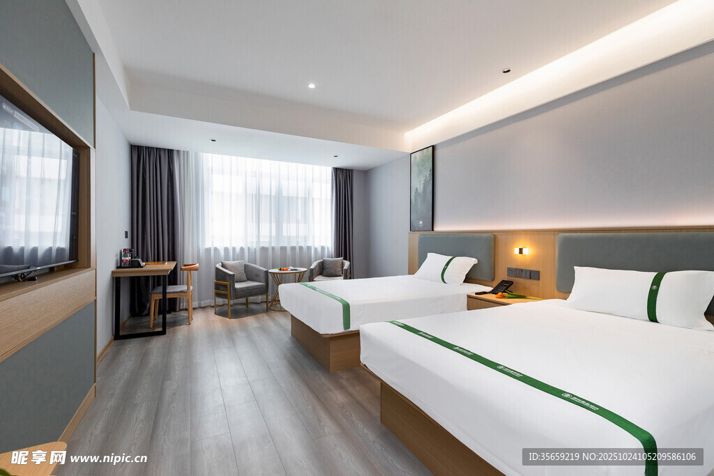 简约双床酒店客房