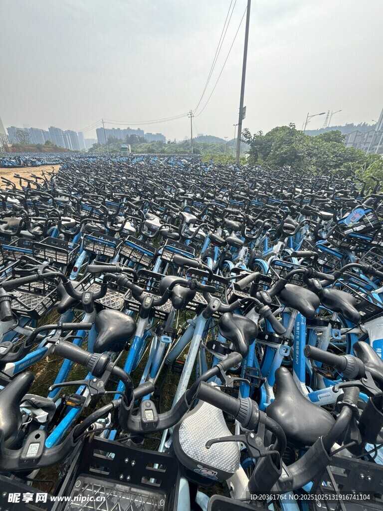 大量共享单车停放场景