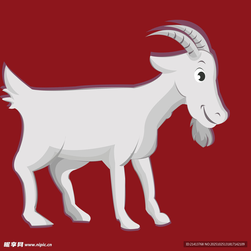 站立的白色山羊