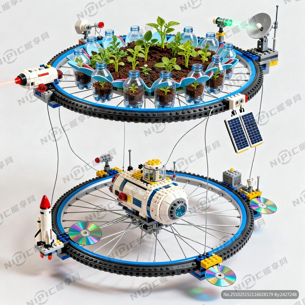 主要用乐高搭建“太空星际花园”
