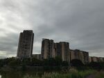 阴天下的城市高楼景观