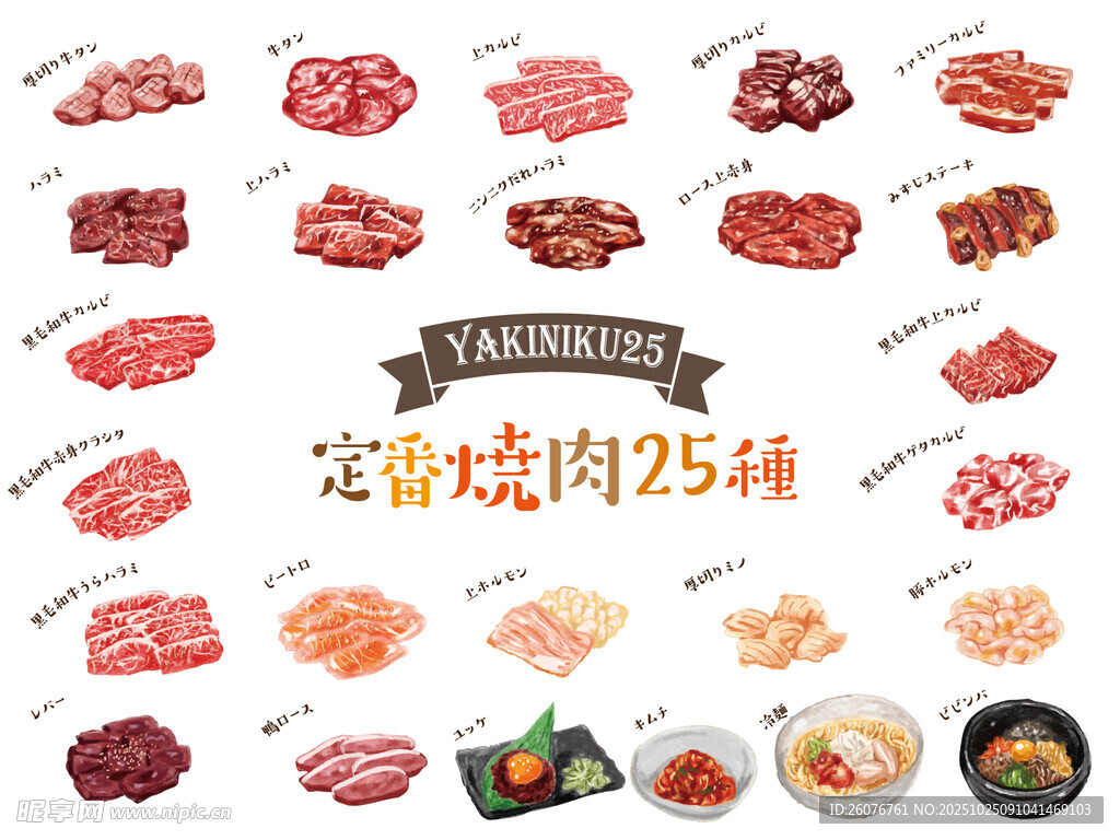 完美烤肉25种精选肉类