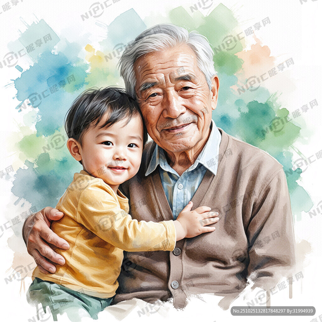 体现慰老慰小的温馨画面