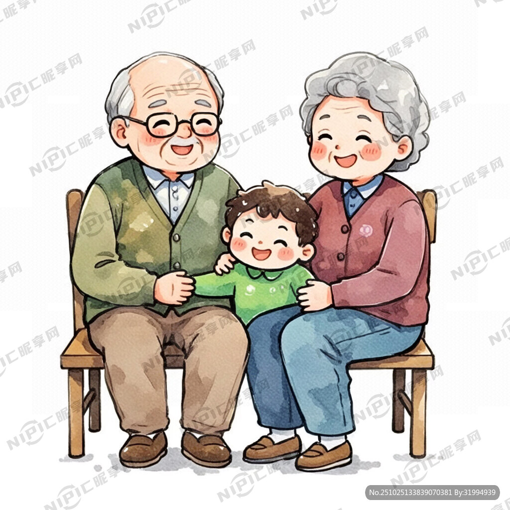 体现慰老慰小的温馨画面 老奶奶