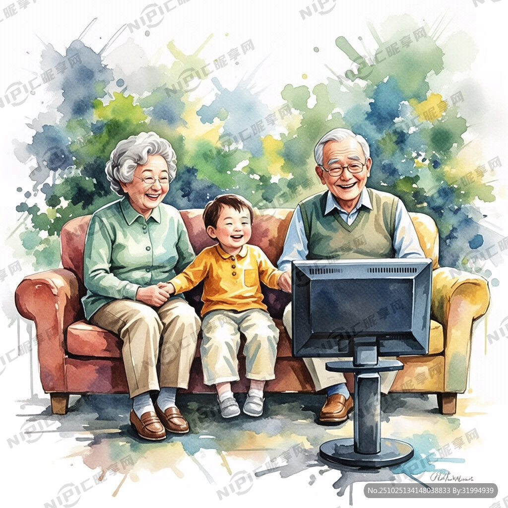 体现慰老慰小的温馨画面 老奶奶