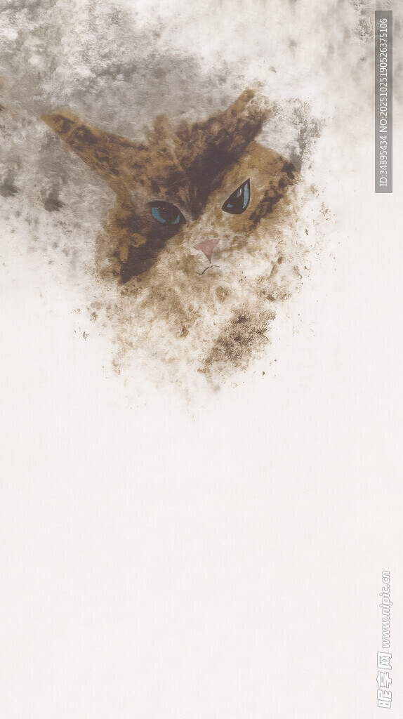 猫咪  定位花 扎染