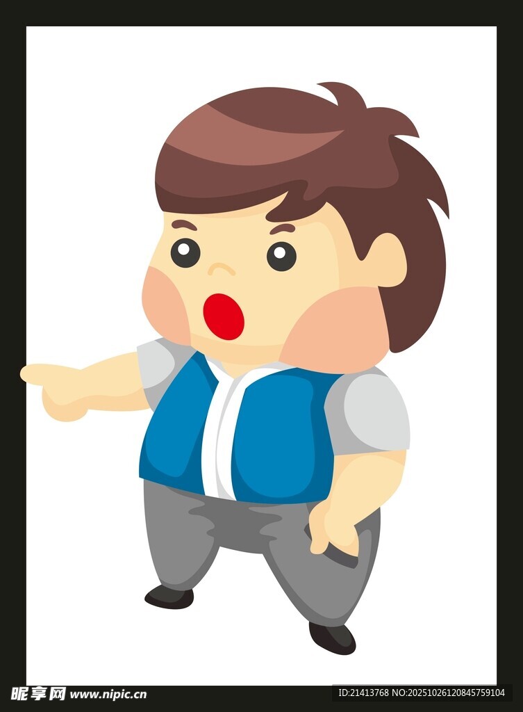 愤怒男孩指向前方