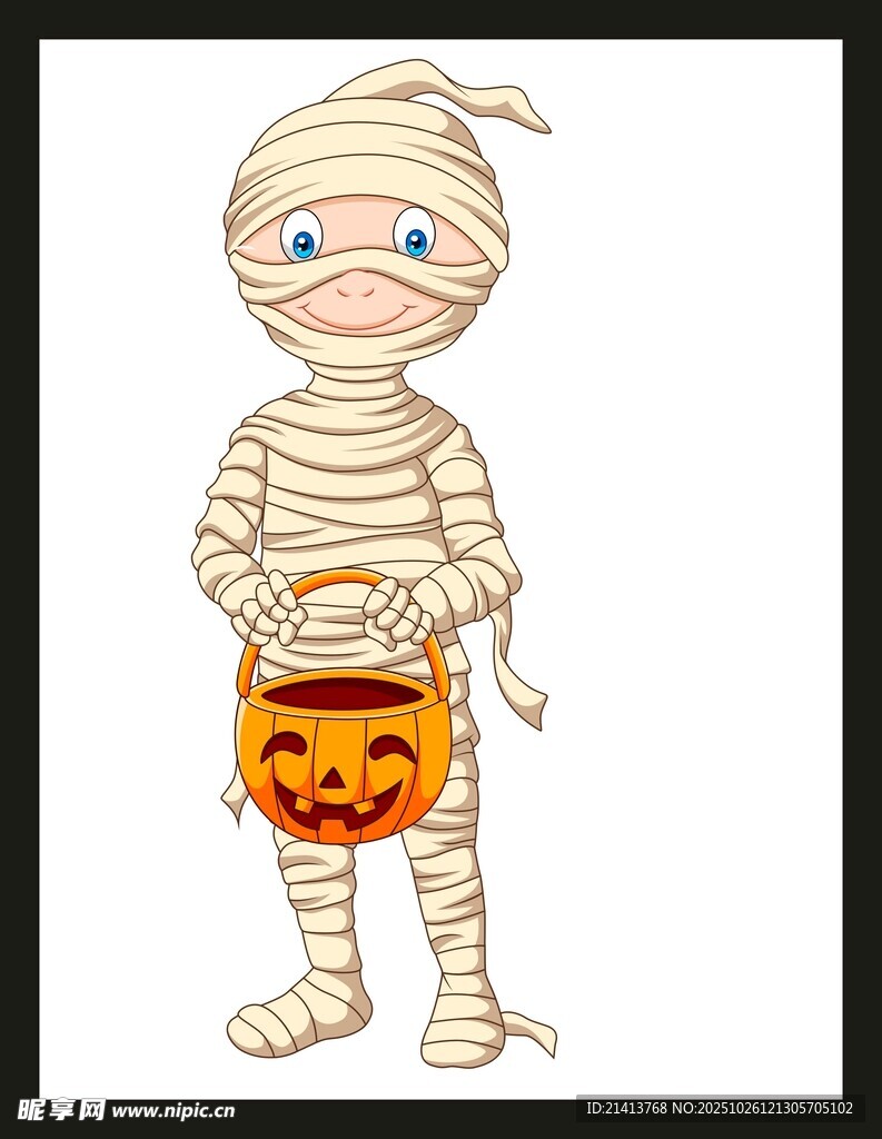 扮成木乃伊的可爱小孩