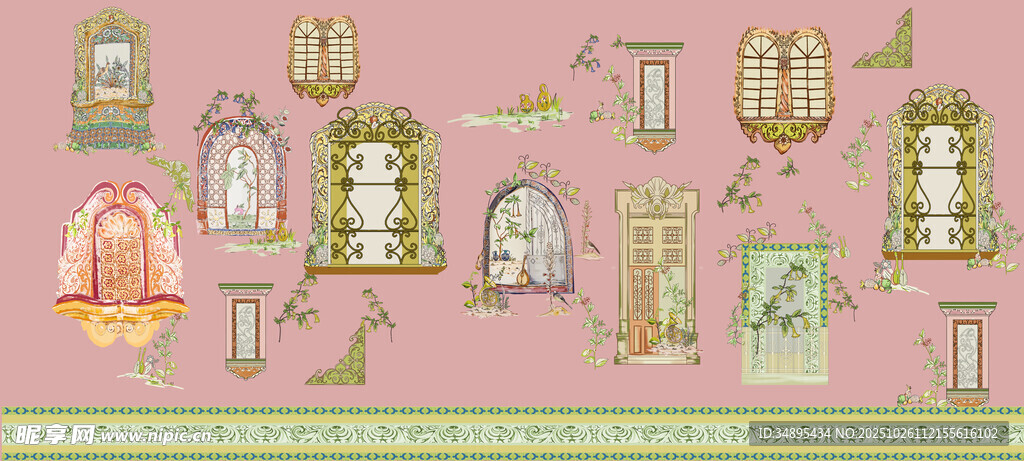 复古 定位花  大牌