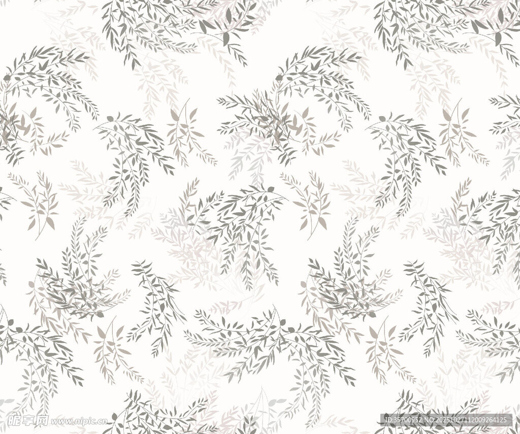 简约植物线条图案纹理