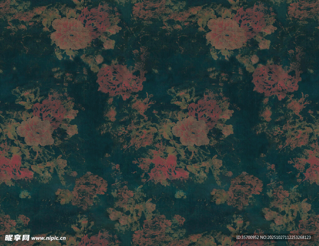 复古花卉图案纹理背景