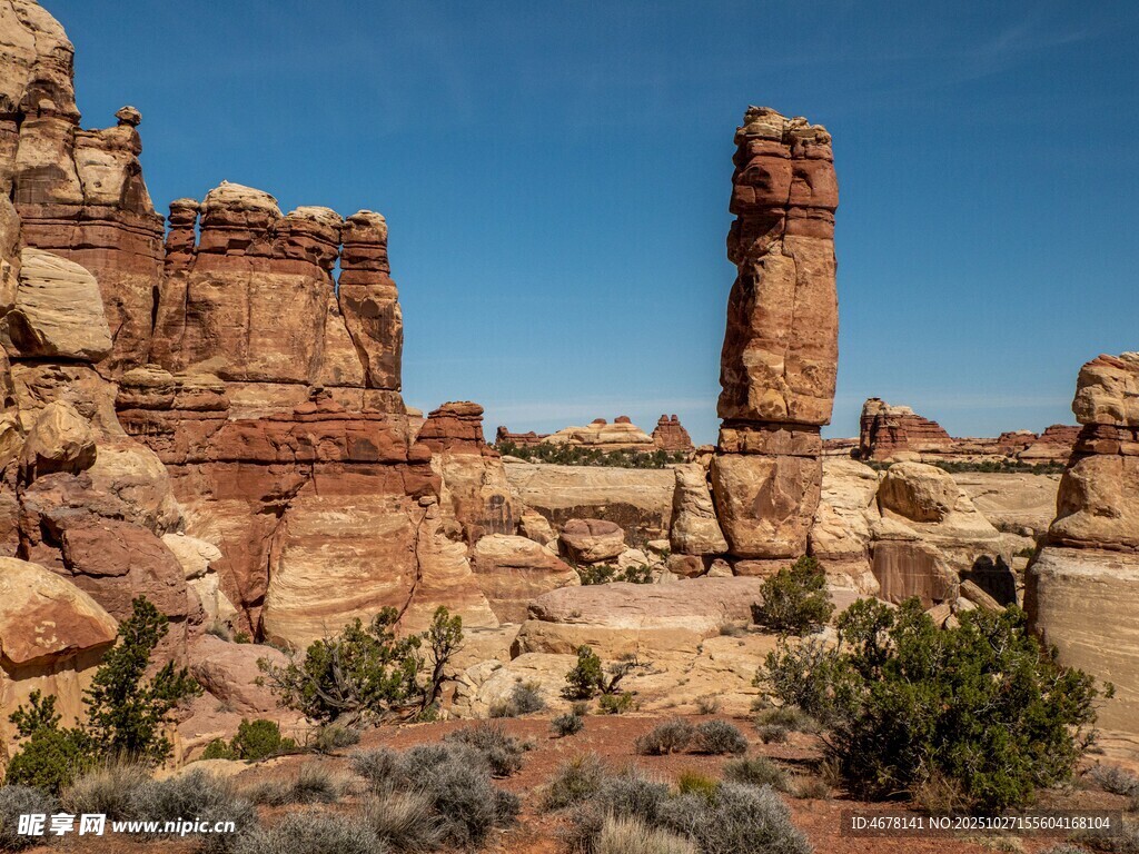 荒漠中的奇特岩石景观