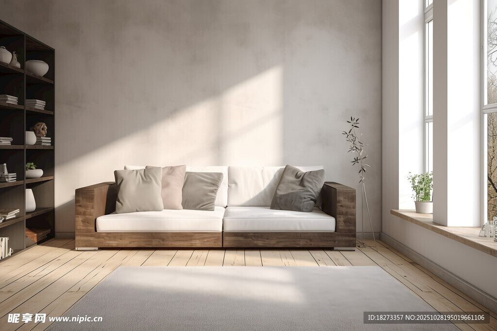 简约明亮的现代客厅空间