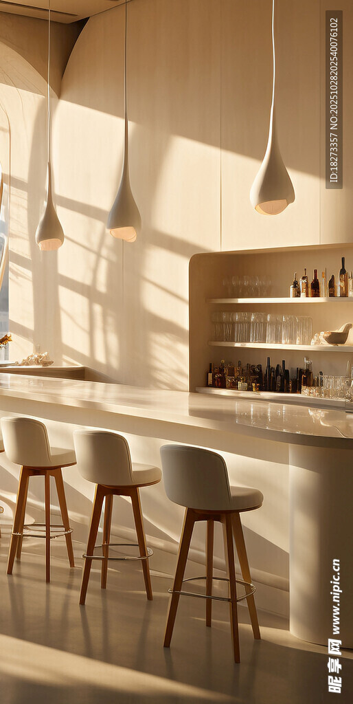 现代简约风厨房吧台场景