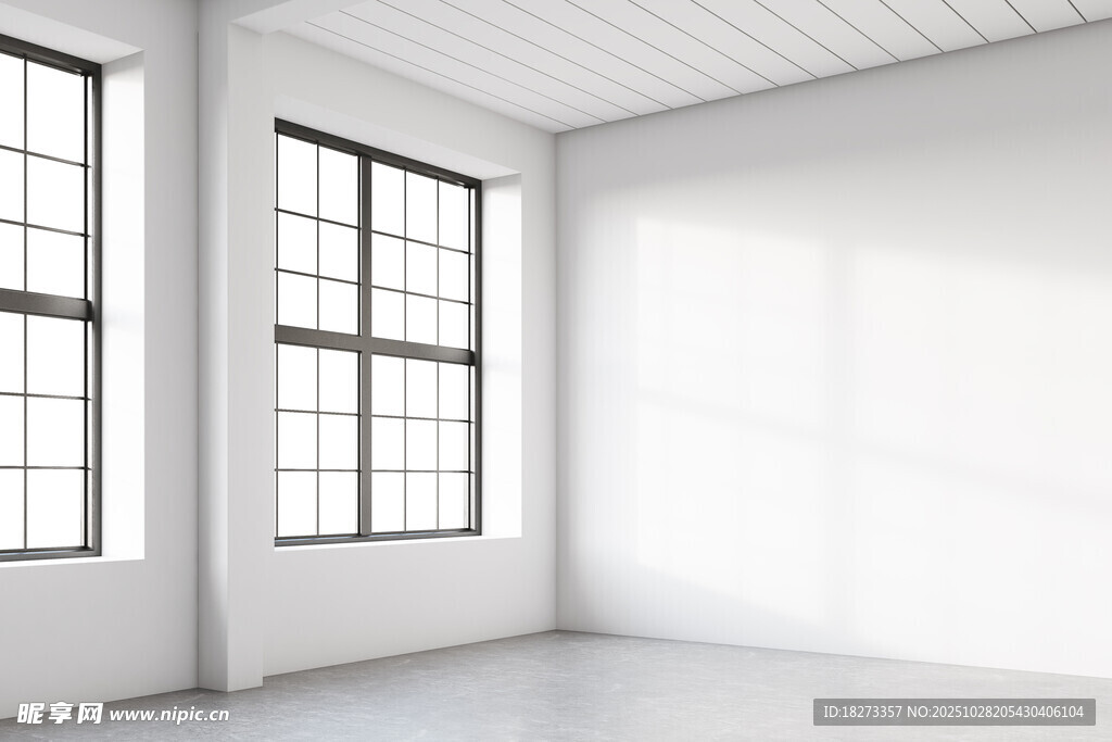 空旷明亮的简约室内空间