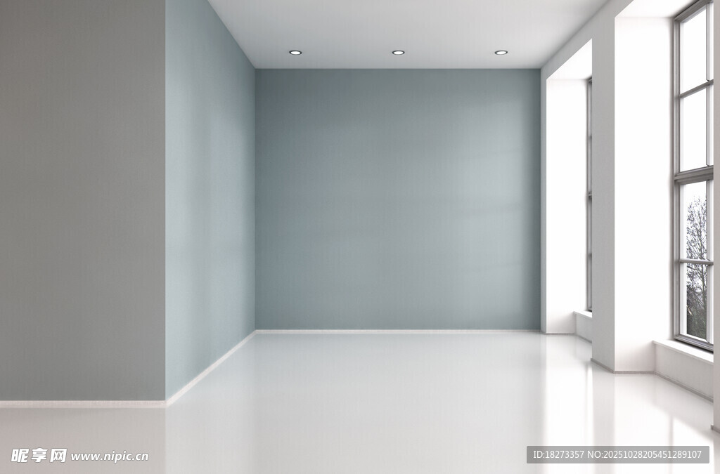 简约空旷的室内空间场景