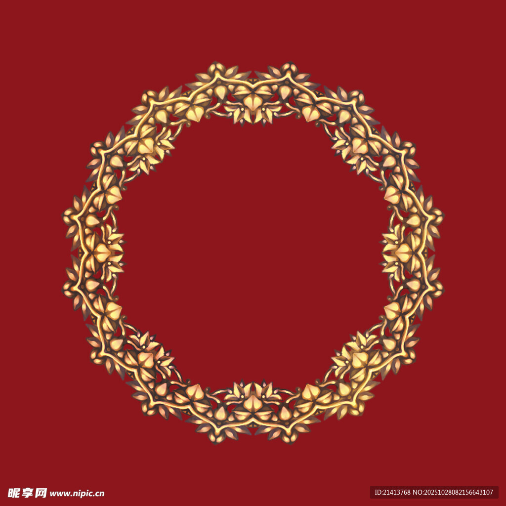 金色华丽花环装饰图案