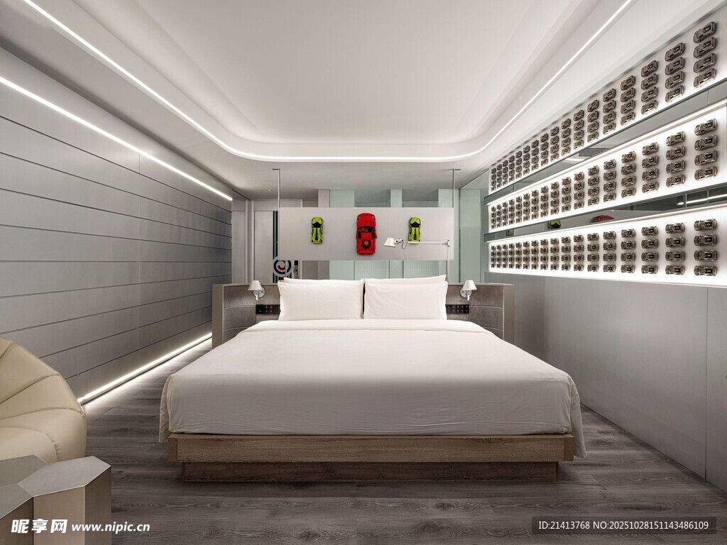 现代简约风格卧室室内图