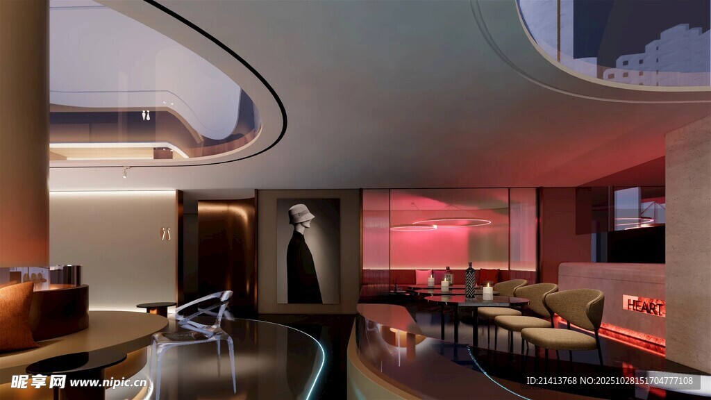 现代时尚双层客厅室内设计