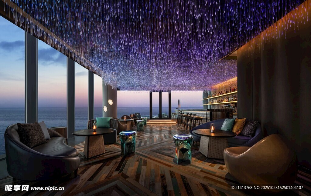 星空下的豪华露台休憩空间