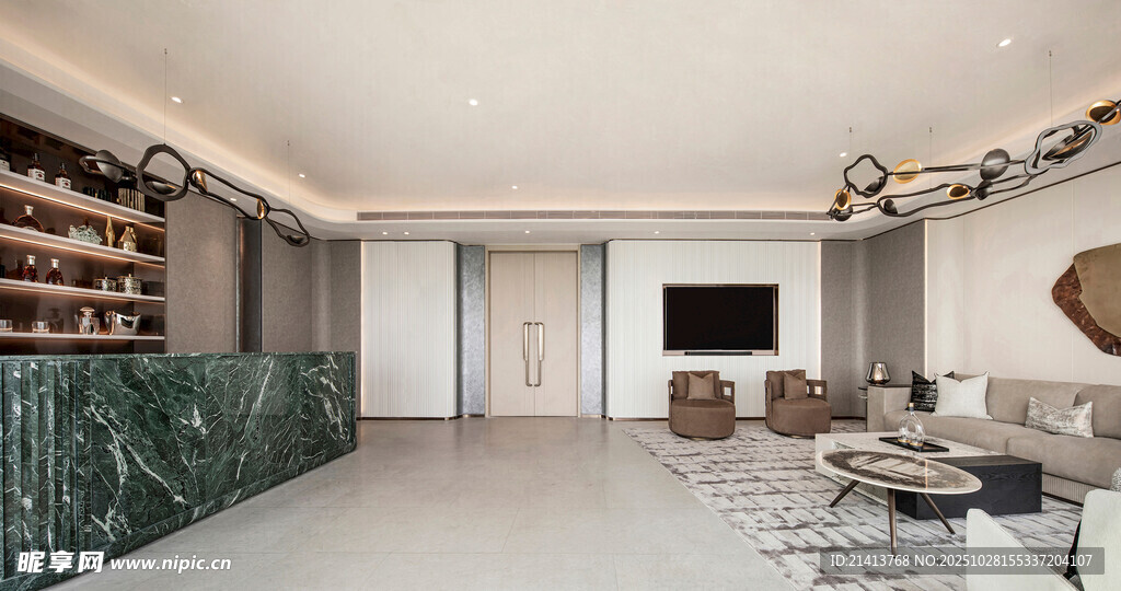 现代简约风豪华客厅空间