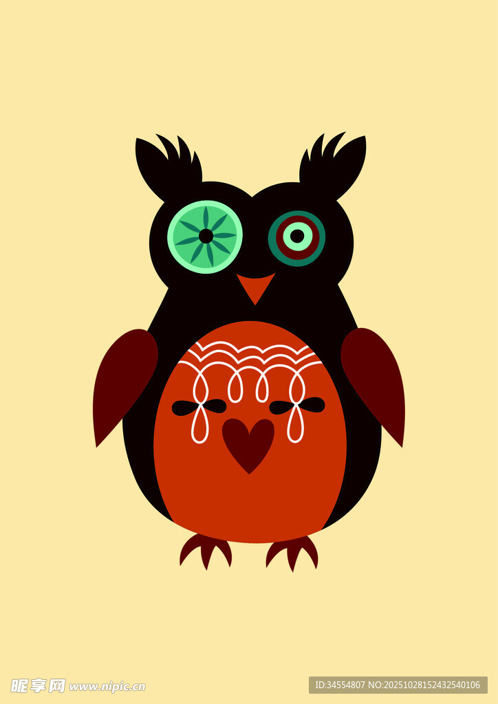 可爱卡通猫头鹰形象
