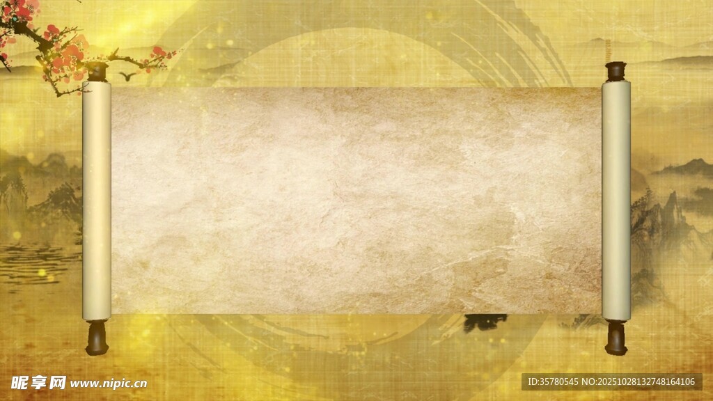 古典卷轴背景图