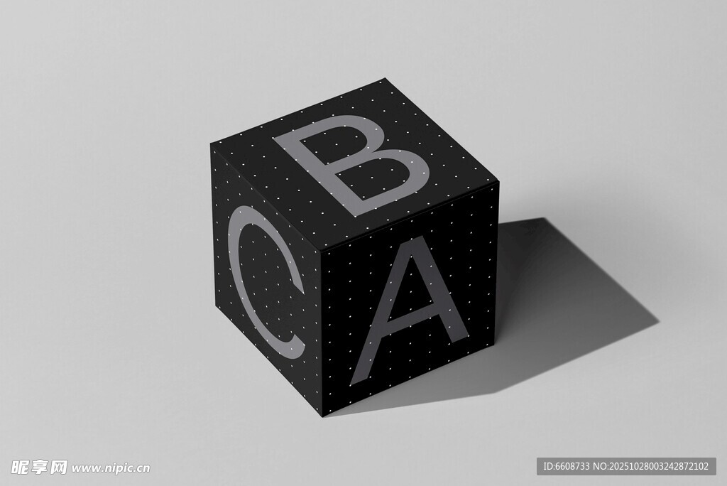 黑色字母立方体