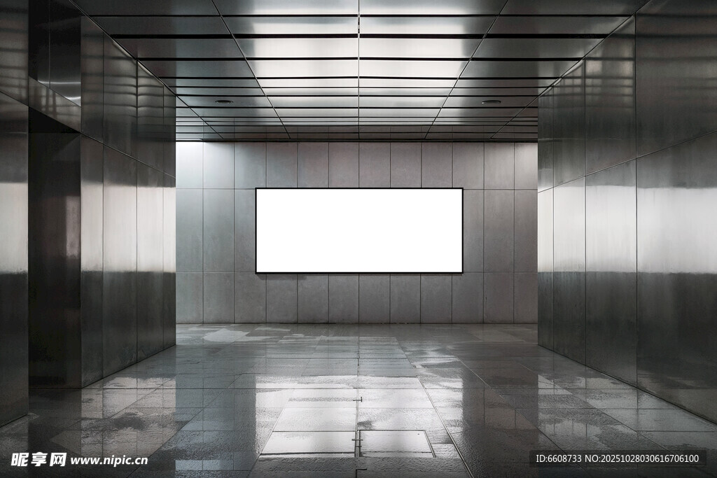 空旷金属质感室内空间